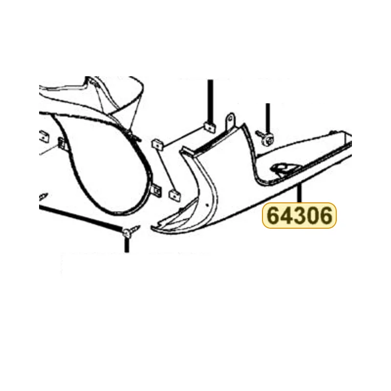 64306-KGB5-M30-YFP SKIRT L SIDE (Orange) — diagram cutout