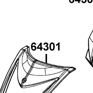 64301-AAE6-B40-U1P COVERT FRONT (Flat Orange) — diagram cutout