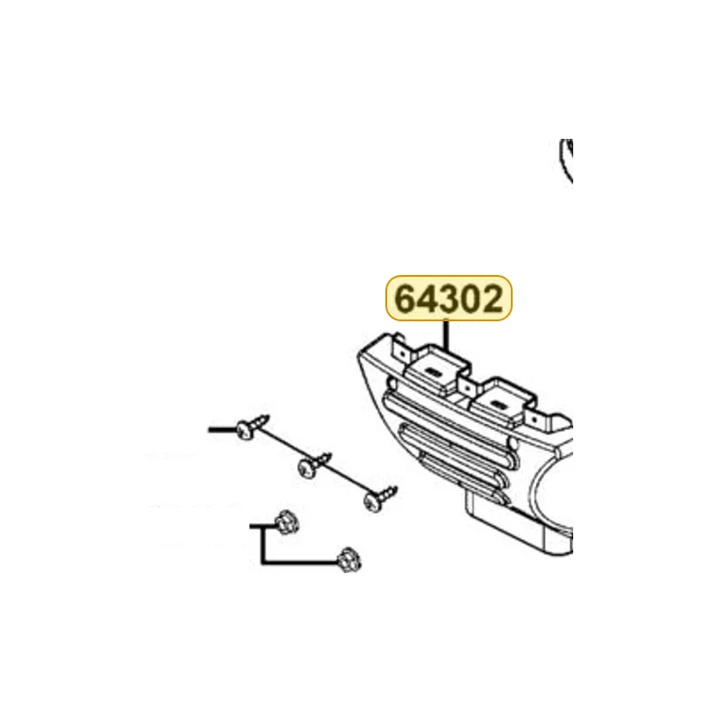 64302-LBE1-920-N1R BUMPER FR (Black) — diagram cutout