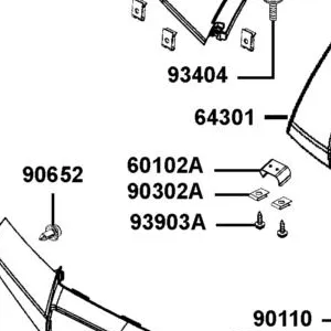 60102-ZWA2-M00 CLIP FENDER — diagram cutout