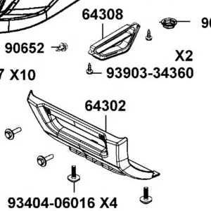 64302-AGA5-M00 COVER FRONT BUMPER — diagram cutout
