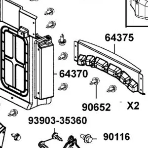 64370-ALE8-E00-N1R PANEL???RH SPLASH (Black) — diagram cutout