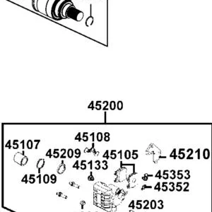 45200-AKB9-M00-NJA CALIPER ASSY FR L (Silver) — diagram cutout