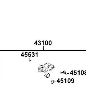 43100-AKB9-M00-NJA CALIPER ASSY RR BRK (Silver) — diagram cutout