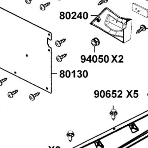 80130-ALE8-E00-N1R PLATE TAIL GATE (Black) — diagram cutout