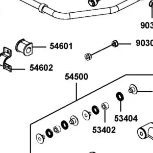 54500-ALE8-E00 A-ARM ASSY RR UPPER LH — diagram cutout