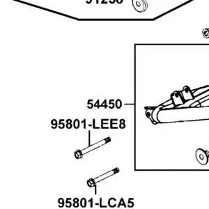 54450-LKM8-900 ARM ASSY RR R SWING LOW — diagram cutout