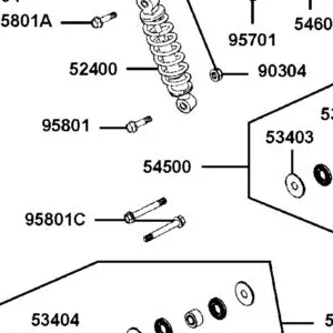 54500-LKM8-900 ARM ASSY RR L SWING UP — diagram cutout