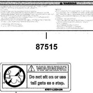 87515-ALE8-E00-T01 DRIVE WARNING LIST-OFF ROAD — diagram cutout
