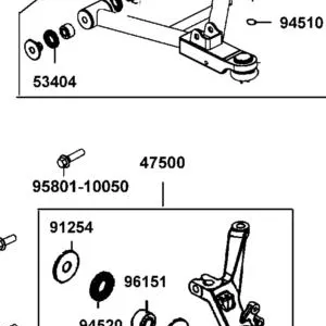47500-ALE8-E00 KNUCKLE ASSY STEERING LH — diagram cutout