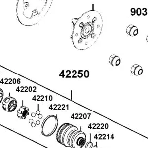 42250-ALE8-M01 HALF SHAFT. RR L DIFF — diagram cutout
