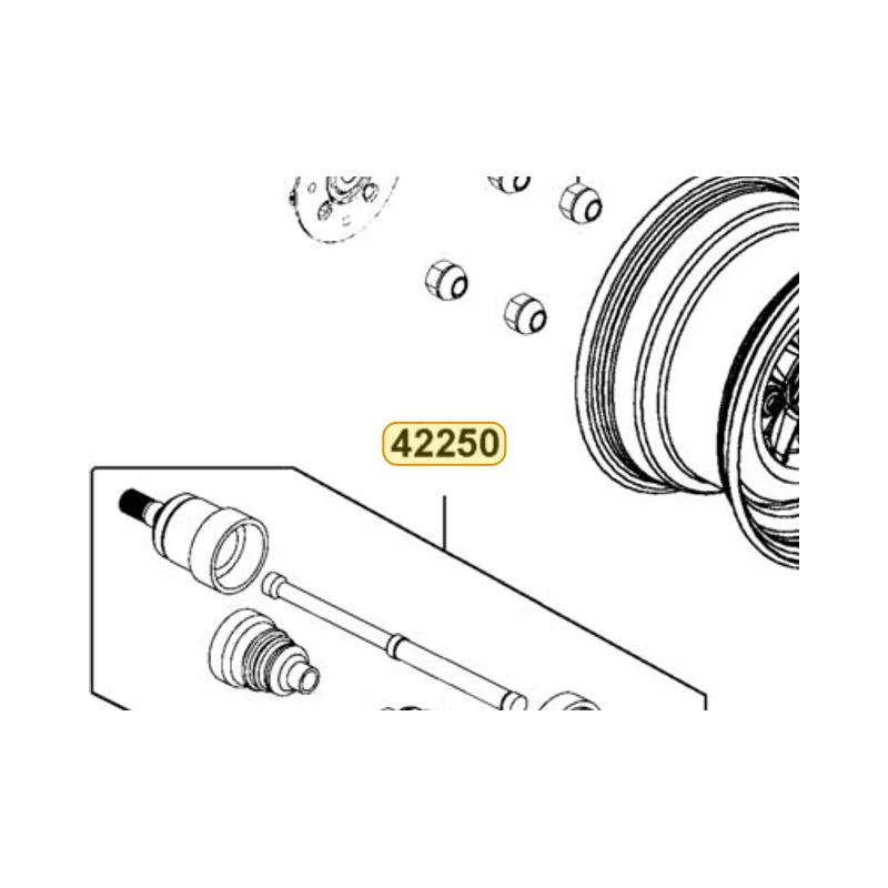 42250-ALE8-E01 HALF SHAFT RR L DIFF — diagram cutout