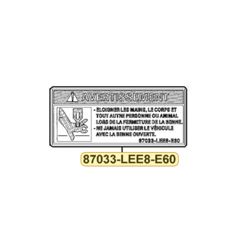 87033-LEE8-E60-T01 WARNING CARGO-PINCH POINT — diagram cutout