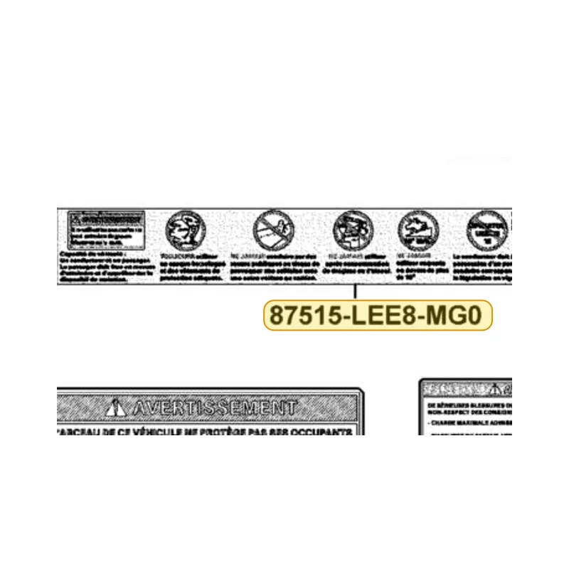 87515-LEE8-MG0-T01 DRIVE WARNING LIST (1)-OFF ROAD — diagram cutout