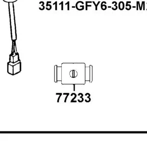 77233-KBCB-305 LOCK SET INNER BOX — diagram cutout