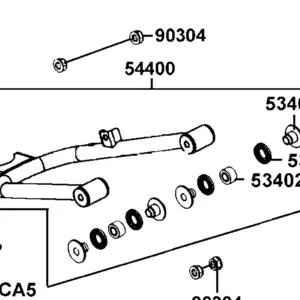 54400-LKM8-700 A-ARM ASSY RR R SWING UP — diagram cutout