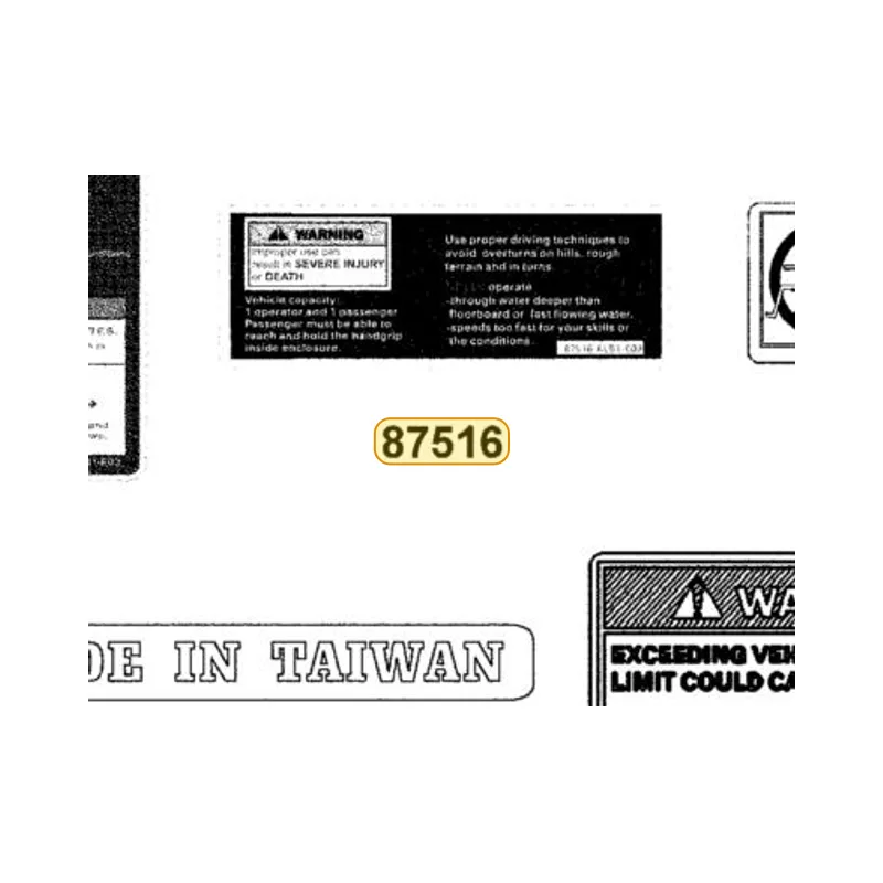 87516-ALB1-E00-T01 DRIVE WARNING — diagram cutout