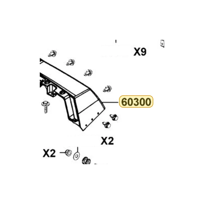 60300-LKM8-900-YRR TOP COVER FRONT PANEL — diagram cutout