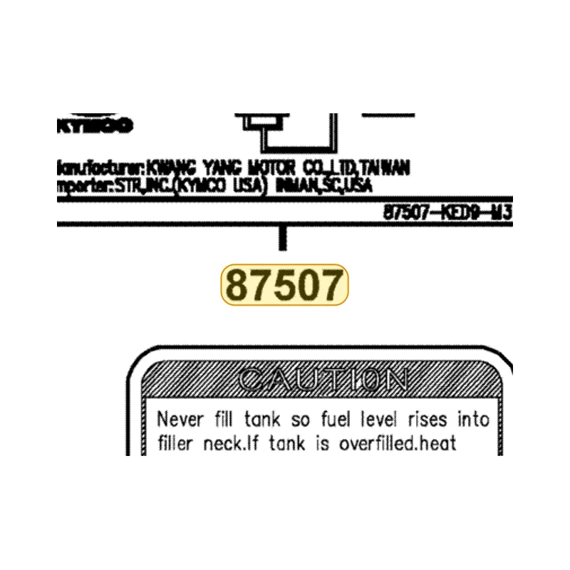 87507-KED9-M31-T01 MARK OF CANISTER L/O — diagram cutout