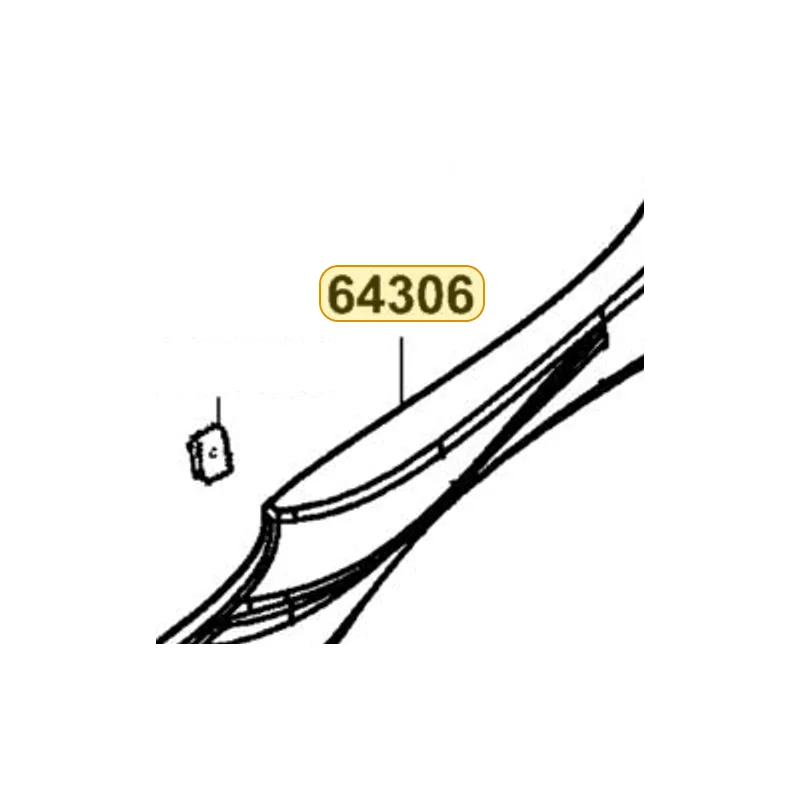 64306-LBD5-E00-N8P SKIRT L SIDE (Bright Silver) — diagram cutout
