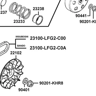 23100-LFG2-C0A BELT DRIVE — diagram cutout