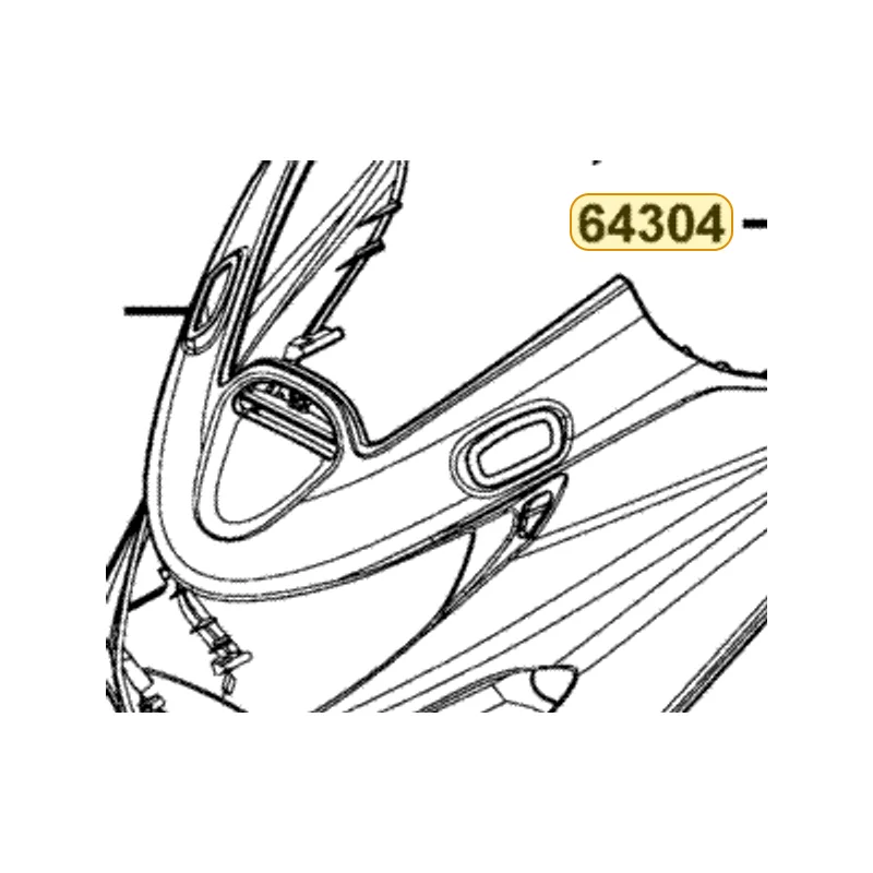 64304-LBA2-E00-N1R GRID L FR MOLDING (Black) — diagram cutout