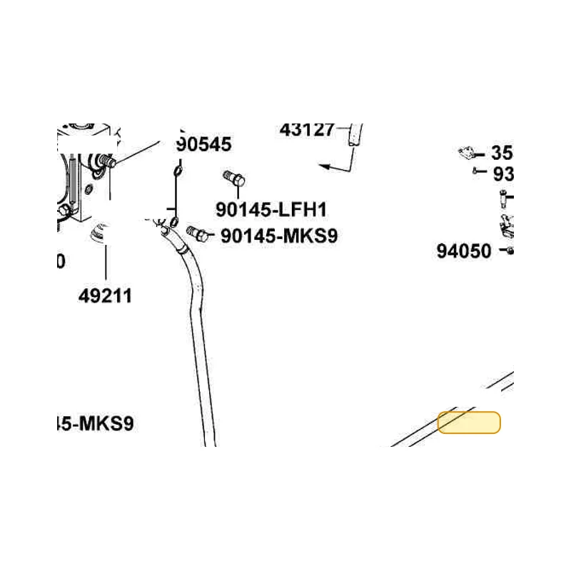 43129-LBA2-E00 CLAMPER RR BRK HOSE & CABLE — diagram cutout