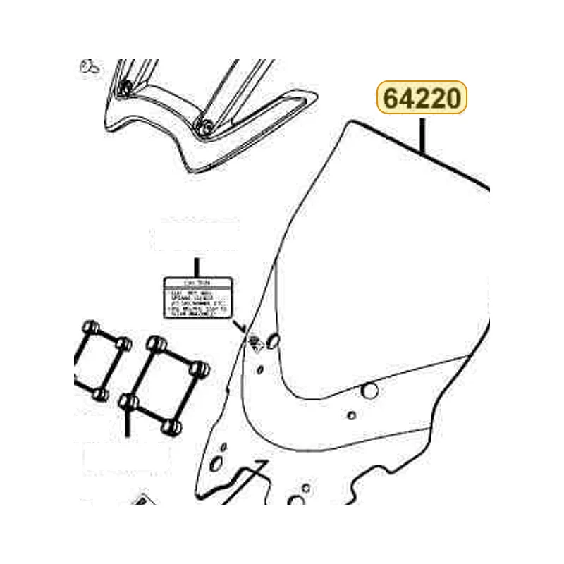 64220-LDG7-E00-LFR WIND SCREEN — diagram cutout