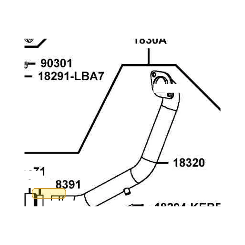 18325-LDB2-E00-HJS PROTECTOR EXH PIPE — diagram cutout