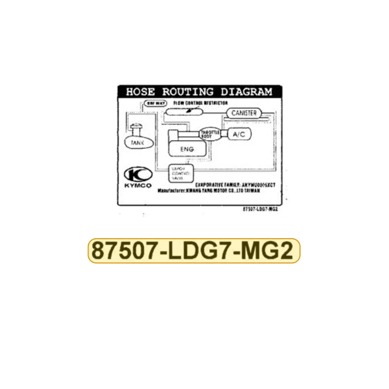87507-LDG7-MG2-T01 MARK OF CANISTER L/O — diagram cutout