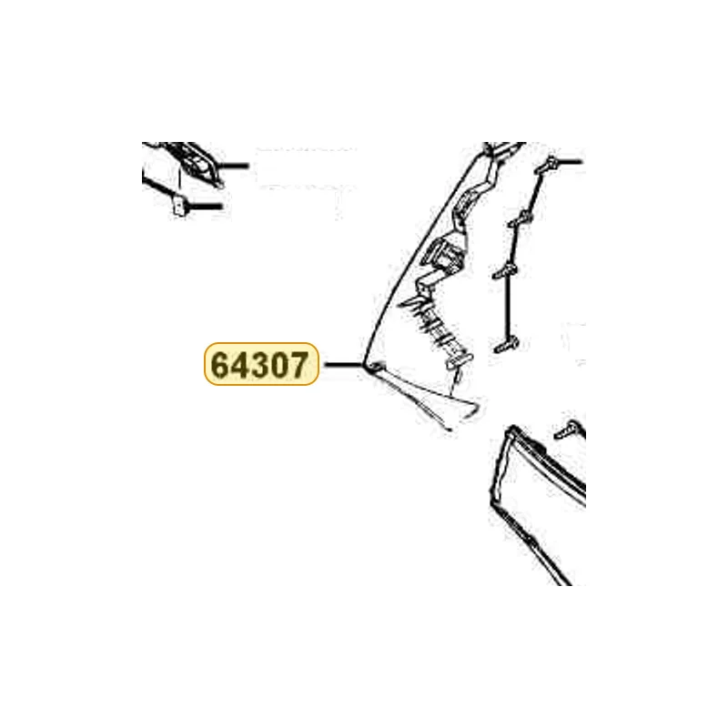 64307-LGR2-E00-NEP SKIRT FR R SIDE — diagram cutout
