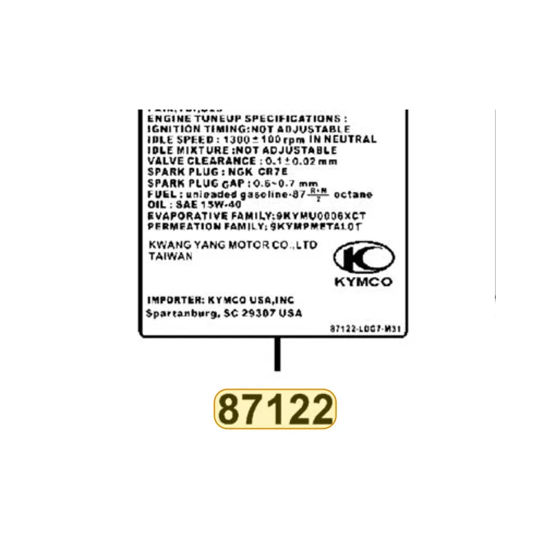 87122-LDG7-M37-T01 MARK EVAPORATION E/M — diagram cutout