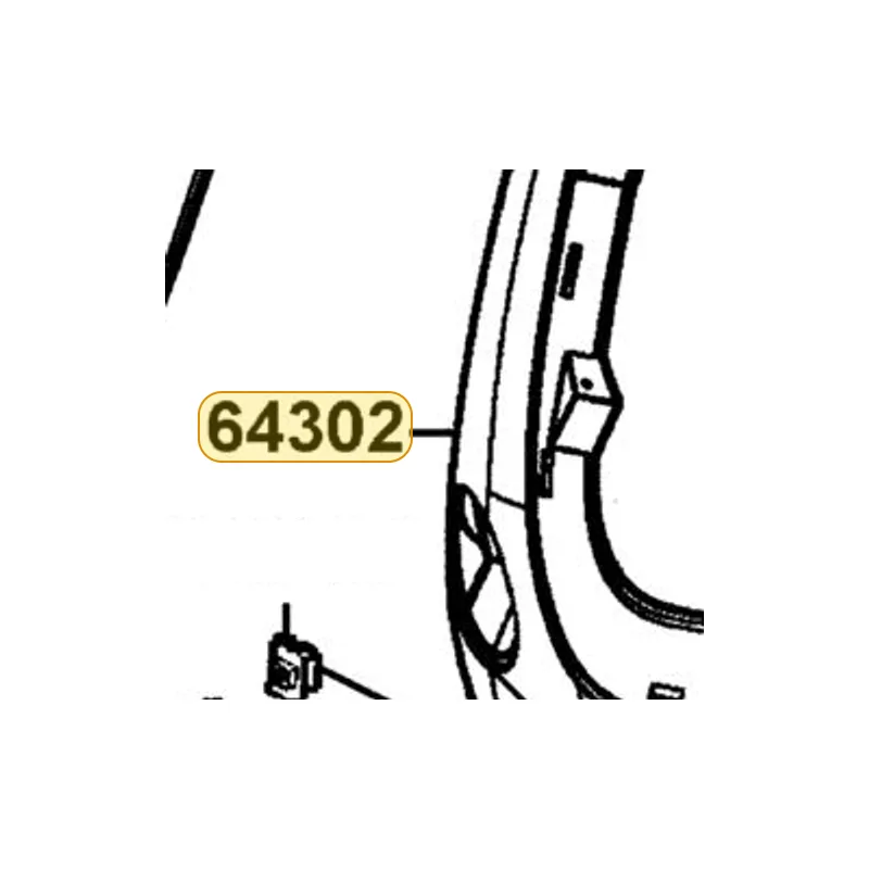 64302-KKD6-M00-BHP MOLDING FR — diagram cutout