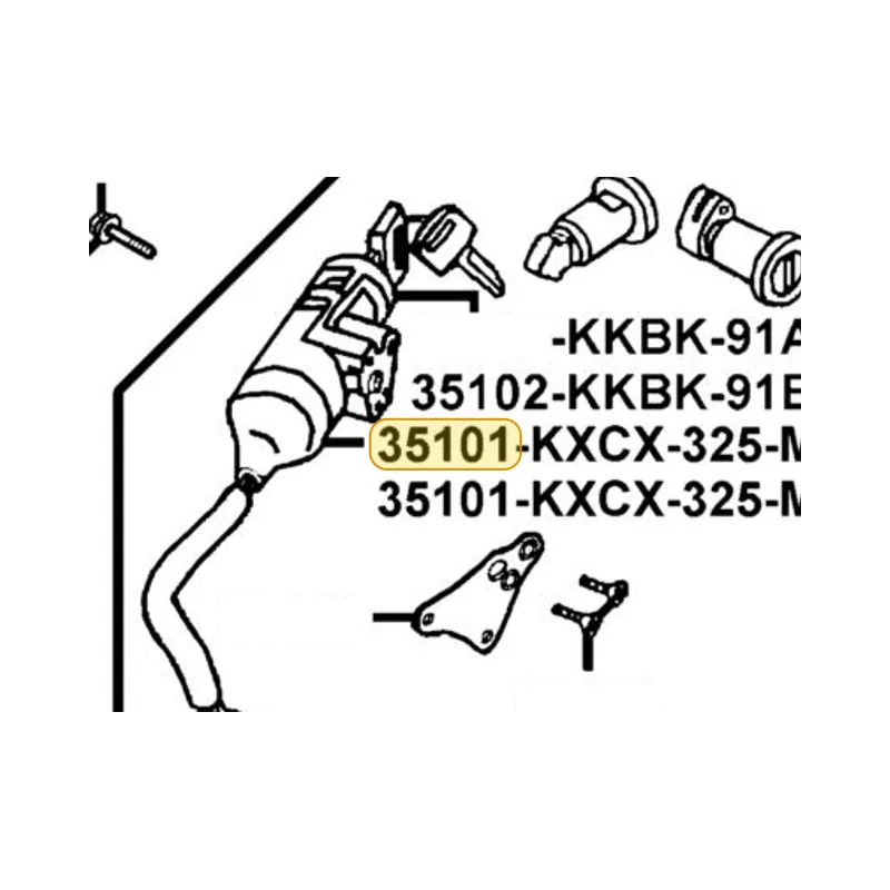 35101-KXCX-325-M2 SW SET COMB & LOCK — diagram cutout