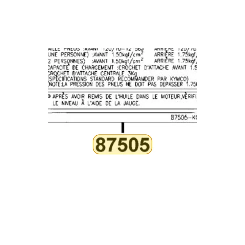 87505-KXCX-MG1-T01 LABEL TIRE — diagram cutout
