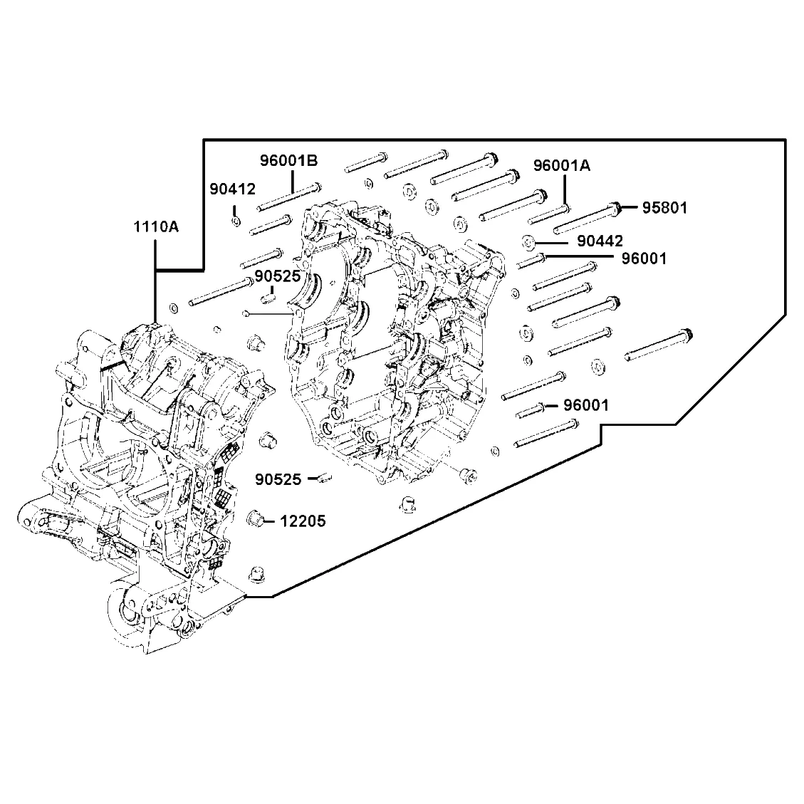1110A-LGC6-E00 CRANKCASE ASSEMBLY — diagram cutout