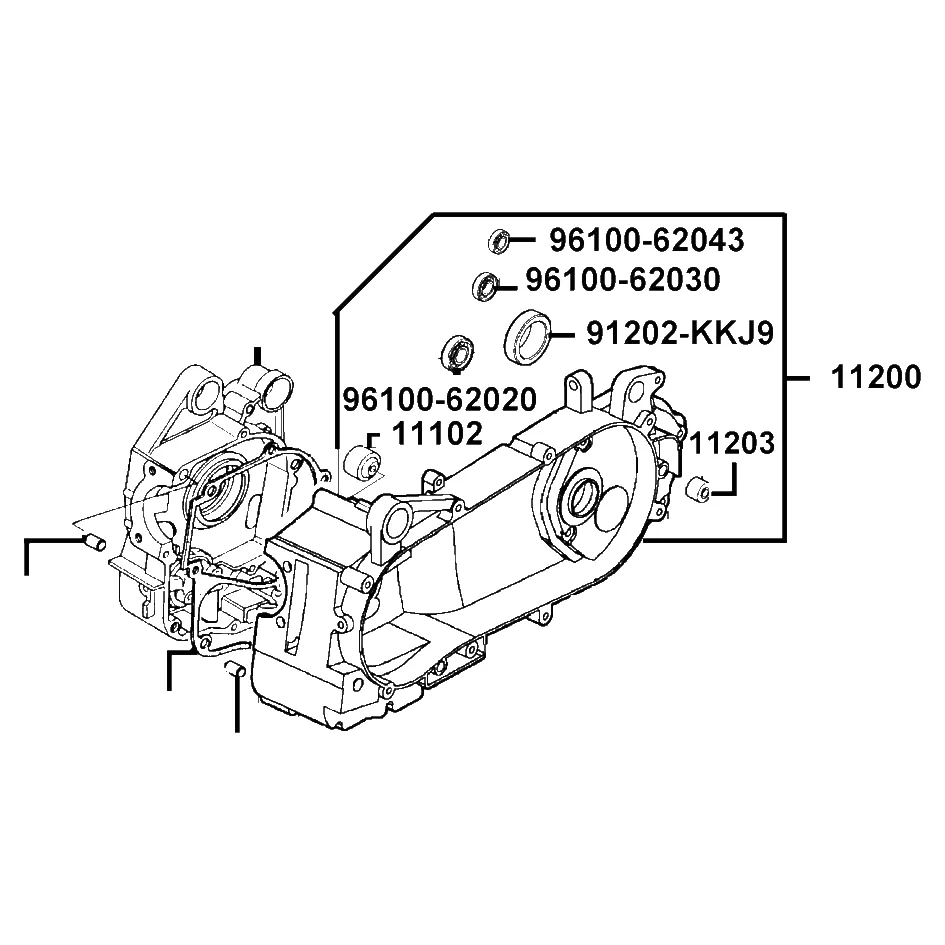 11200-KKD9-C00 CRANK CASE COMP L — diagram cutout