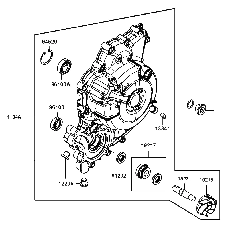 1134A-AKB8-305 COVER SET L SIDE — diagram cutout