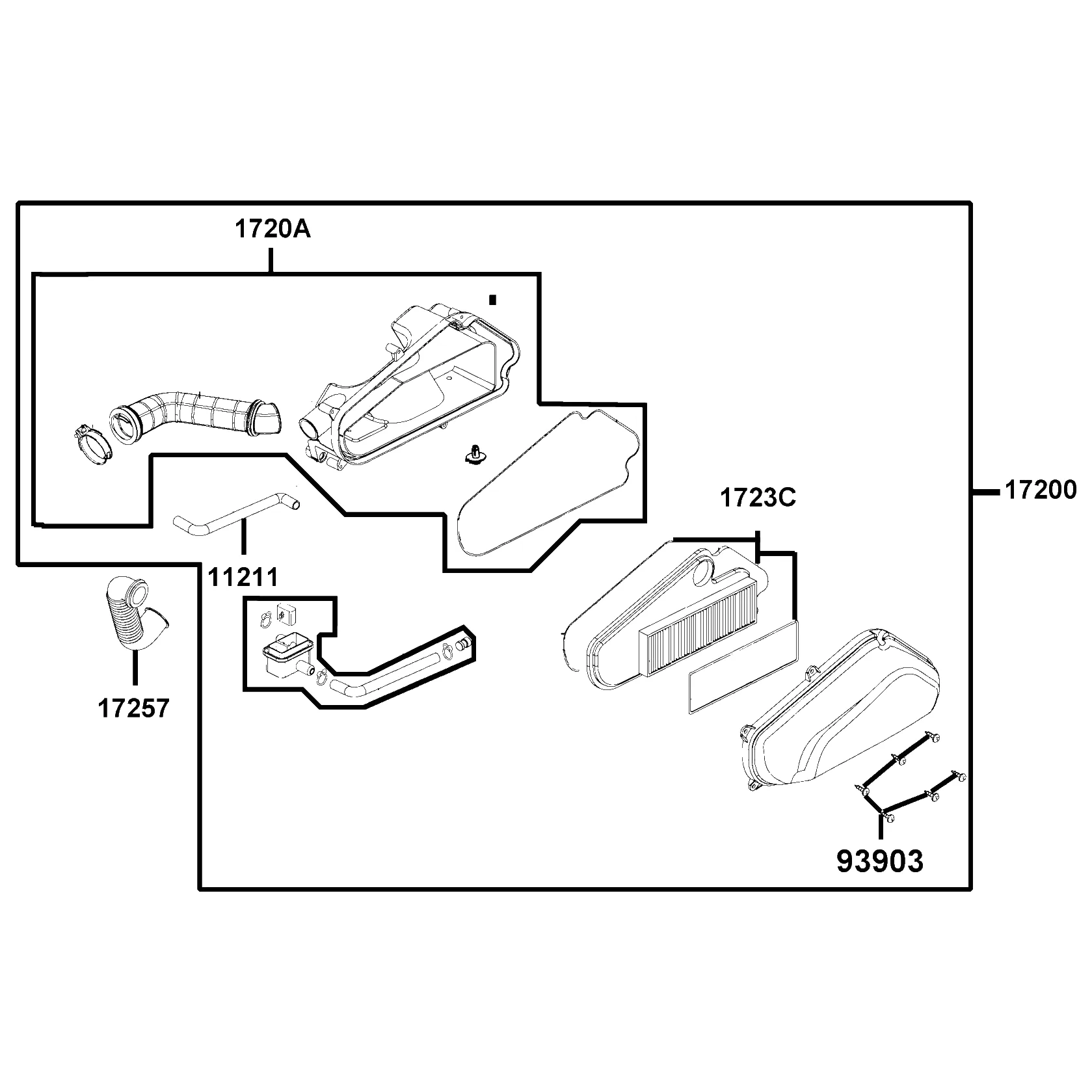 17200-LDC8-E11 AIR/C ASSY — diagram cutout