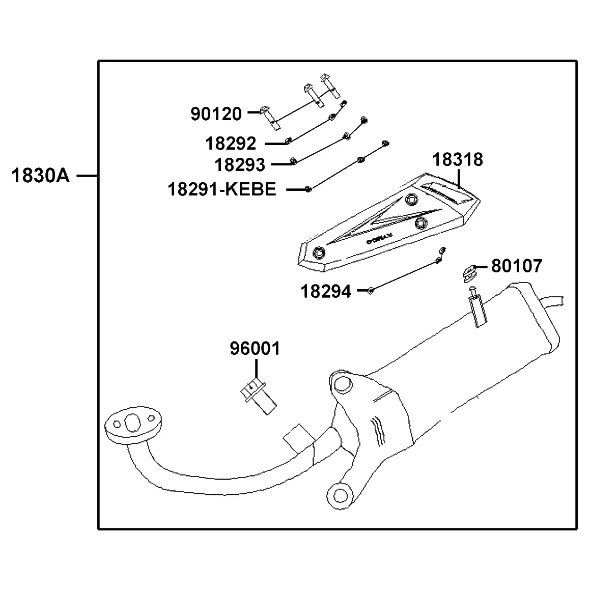 1830A-ADB1-M30 MUFFLER ASSY. EXHAUST — diagram cutout