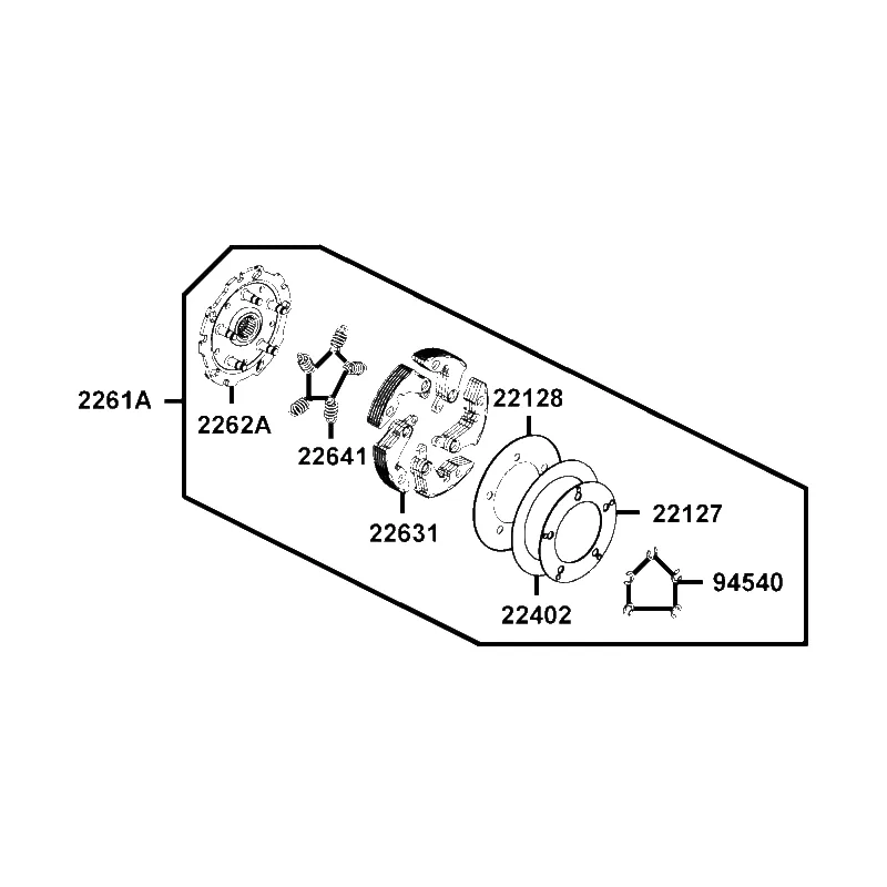 2261A-PWB1-800 CLUTCH ASSY PRIMARY — diagram cutout