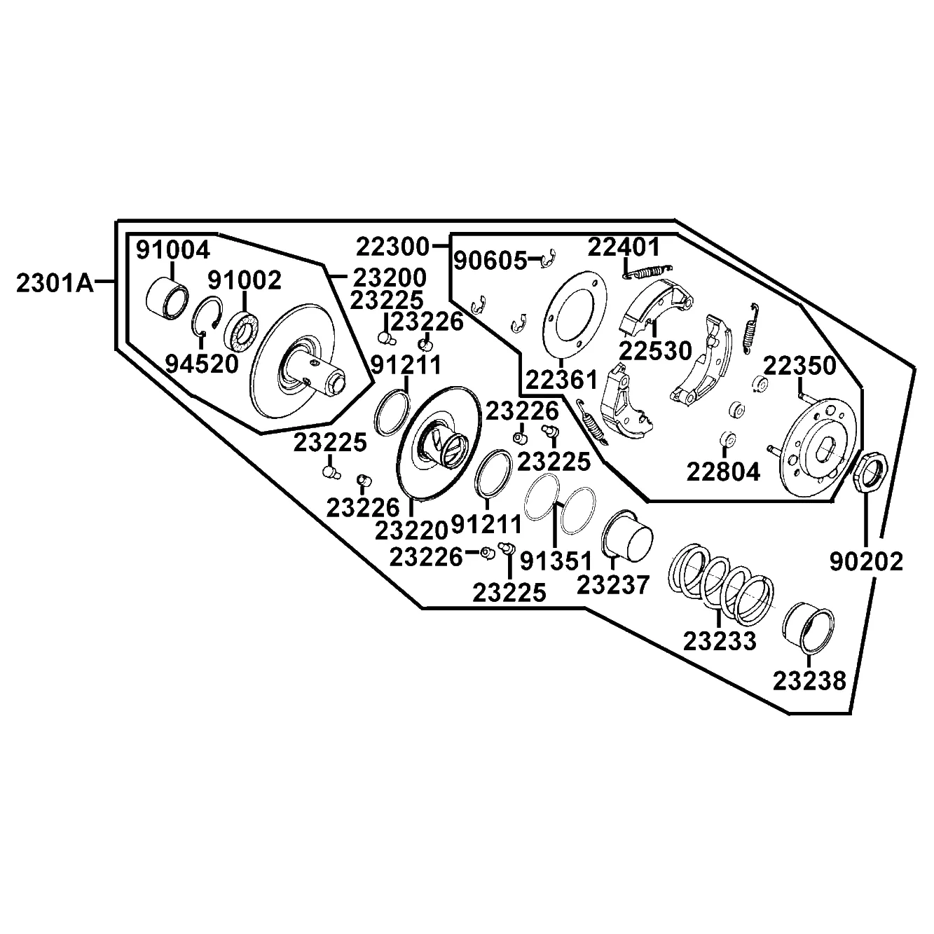 2301A-LBA7-900 PULLEY SUB ASSY — diagram cutout