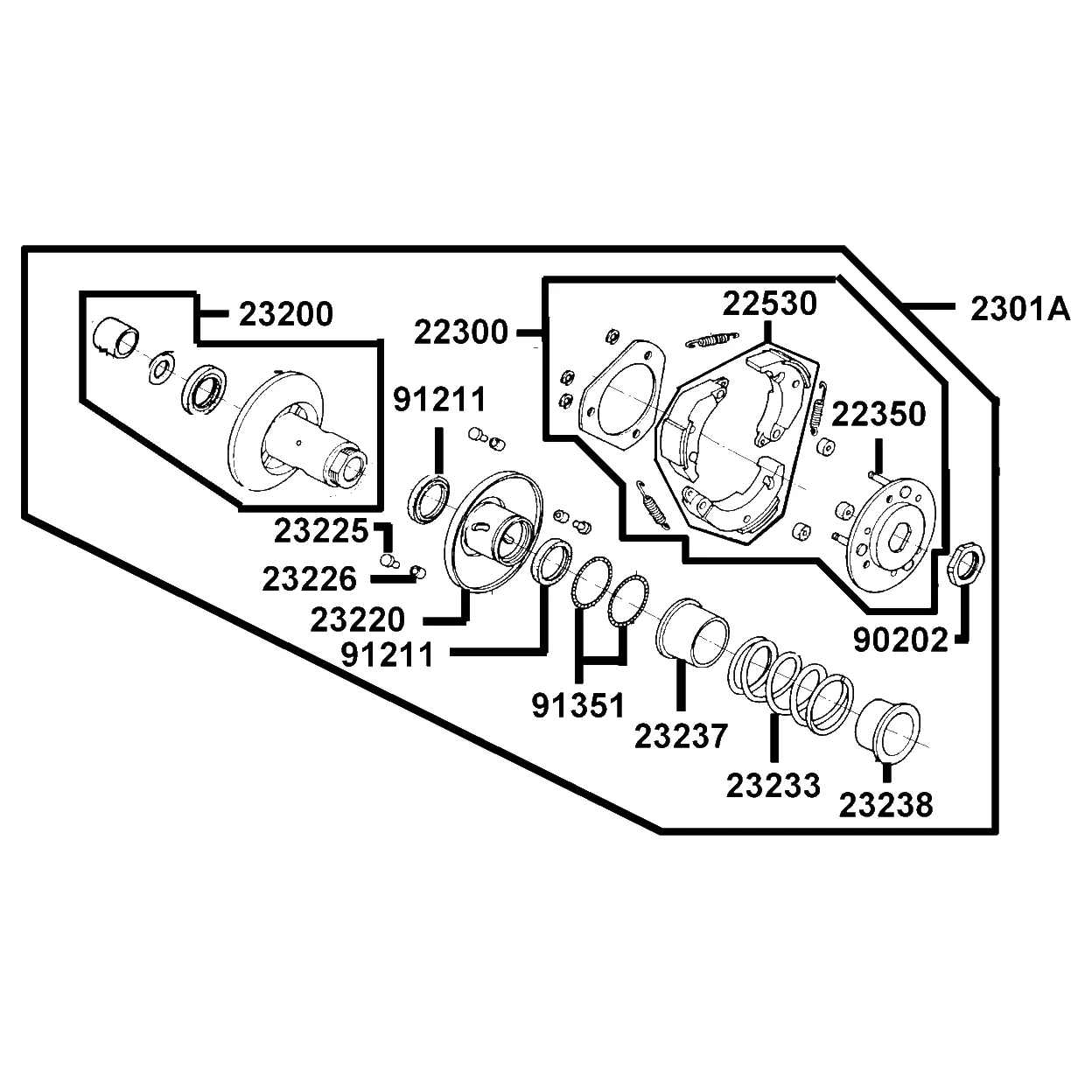2301A-LCD4-C00 PULLEY SUB ASSY — diagram cutout