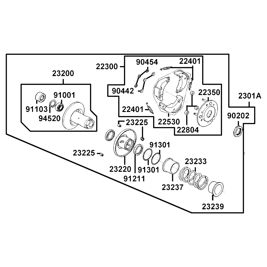 2301A-LEA3-C00 PULLEY ASSY DRIVEN — diagram cutout