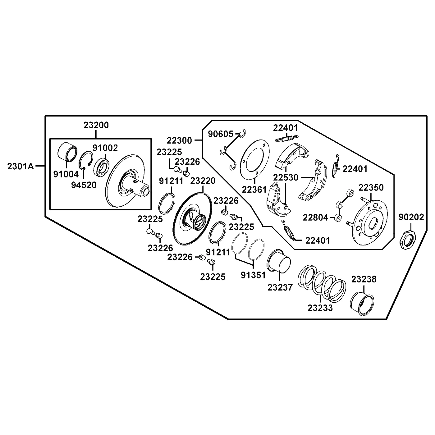 2301A-LFG2-C00 PULLY SUB. ASSY. — diagram cutout