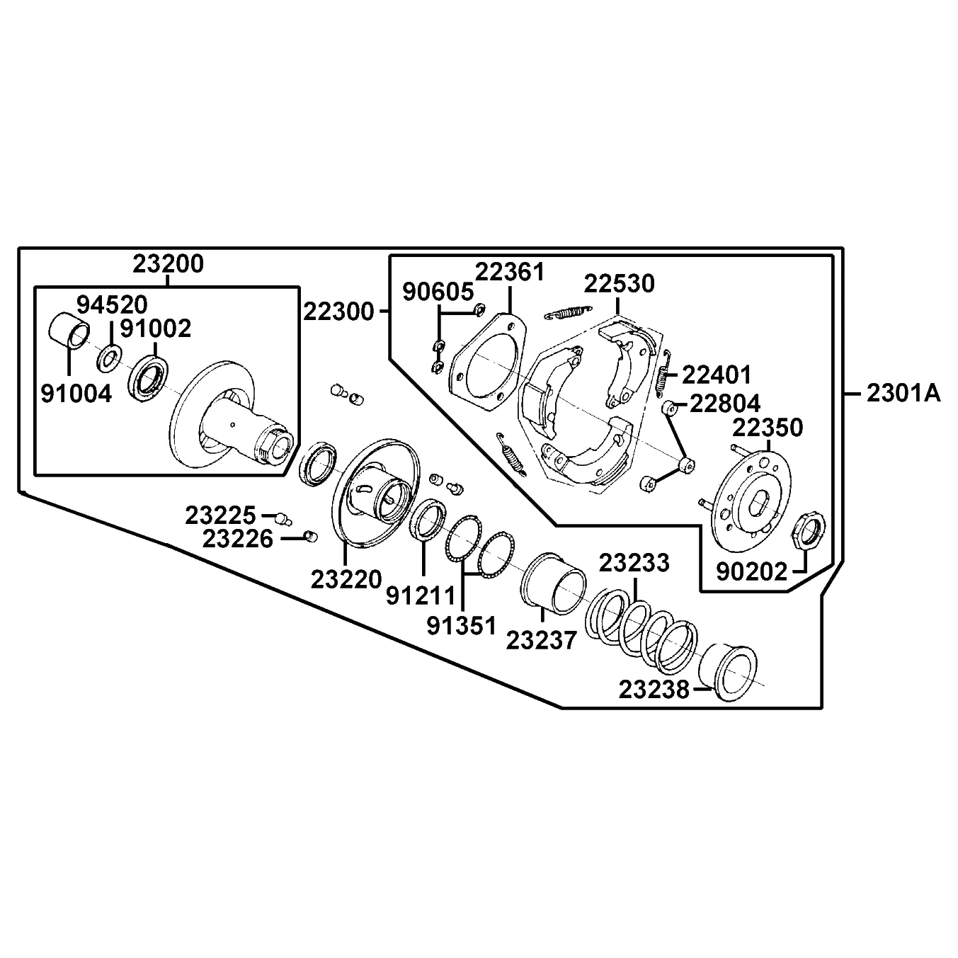 2301A-LKE6-C00 PULLEY SUB ASSY — diagram cutout