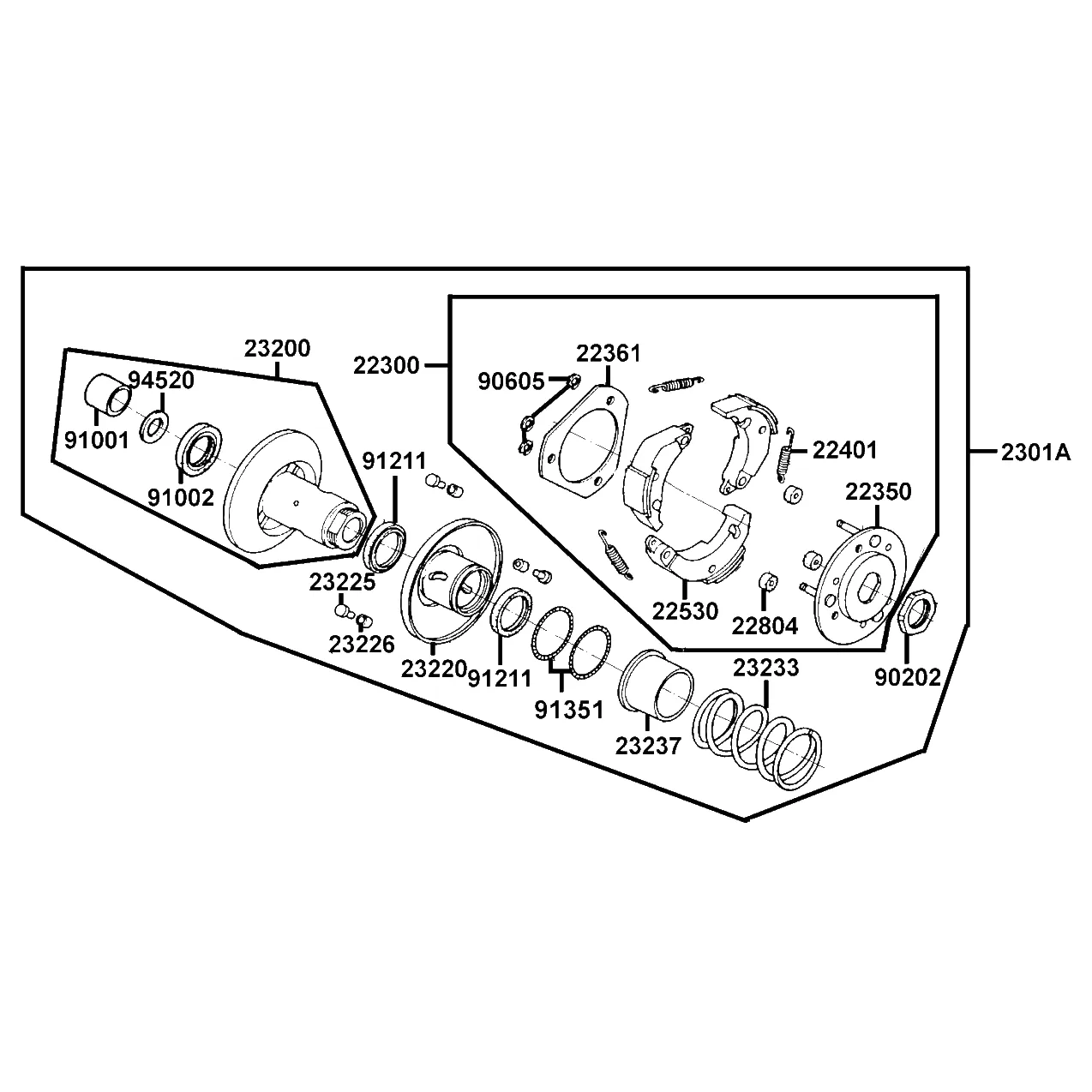 2301A-LLB1-900 PULLEY SUB ASSY — diagram cutout