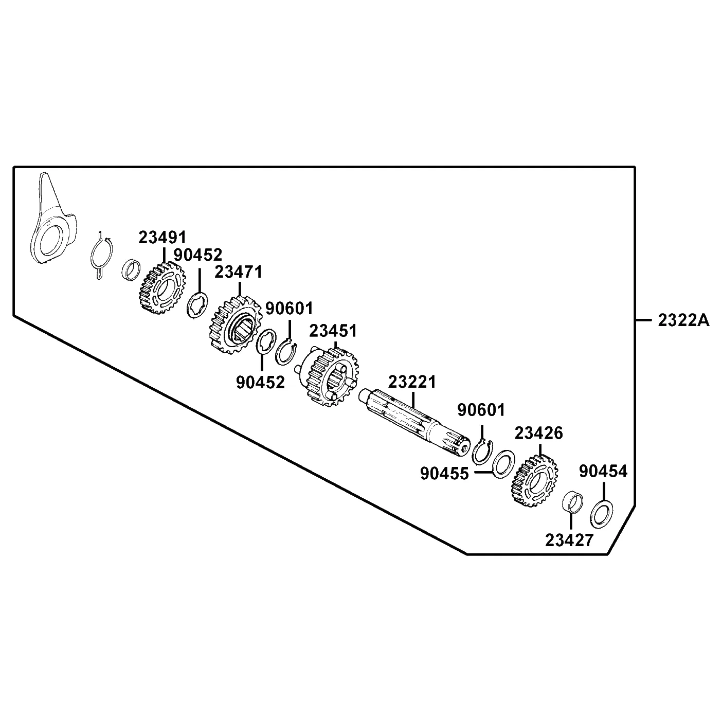 2322A-LCA7-C10 COUNTER TRANSMISSION ASSY — diagram cutout