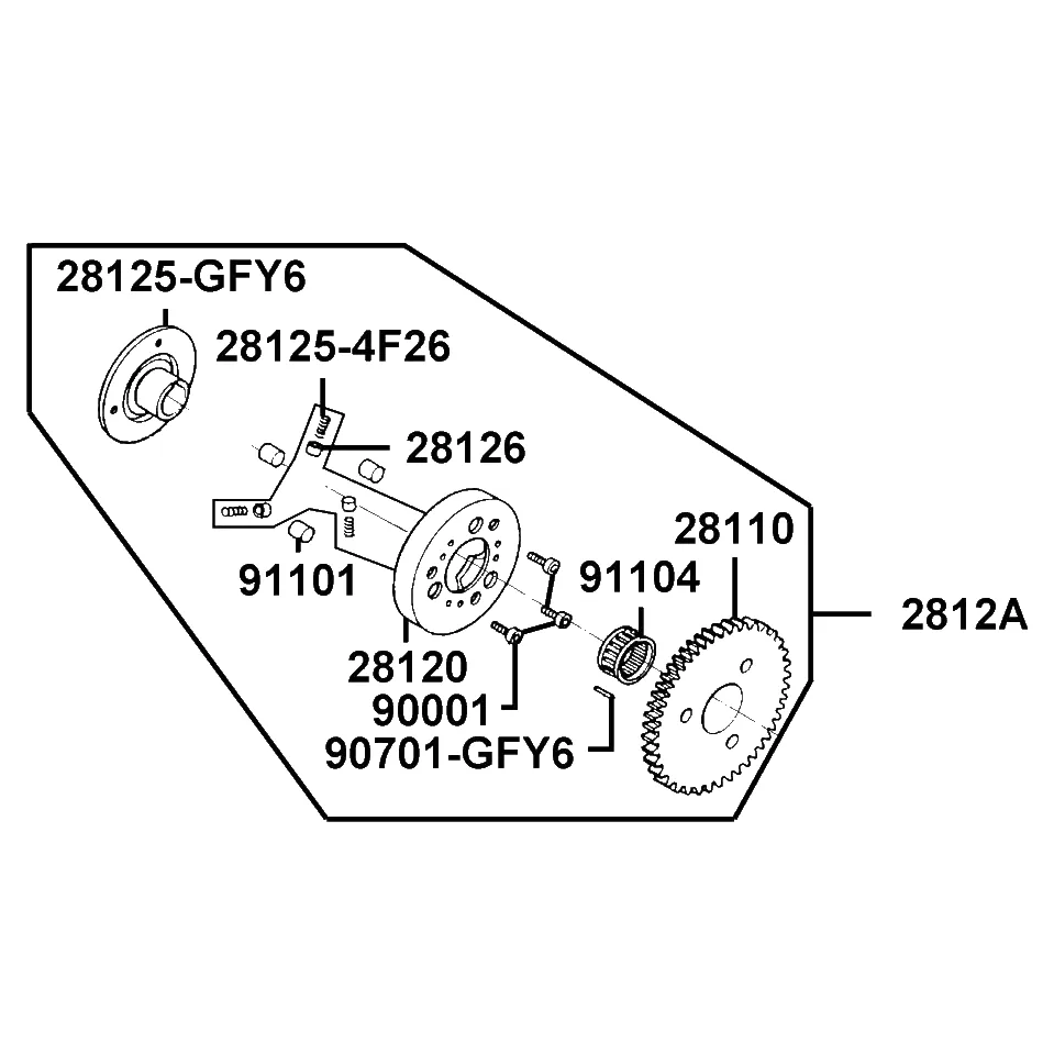 2812A-GFY6-C10 OUTER ASSY START CLUTCH — diagram cutout