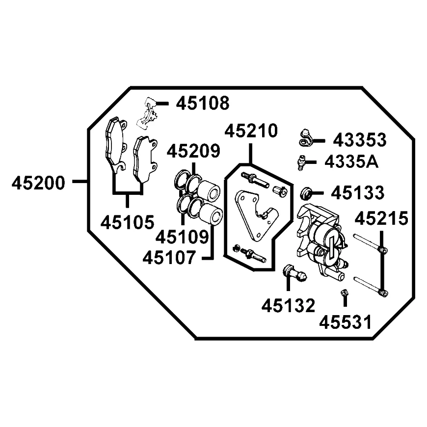 45200-LEA1-900-NJA CALIPER ASSY FR (Silver) — diagram cutout